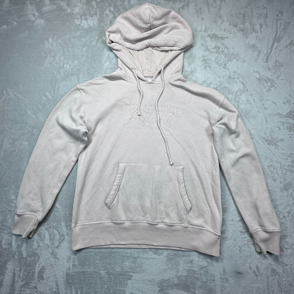Abercrombie & Fitch Womens XS Light Pink Fleece Lined Hoodie Soft Sweatshirt